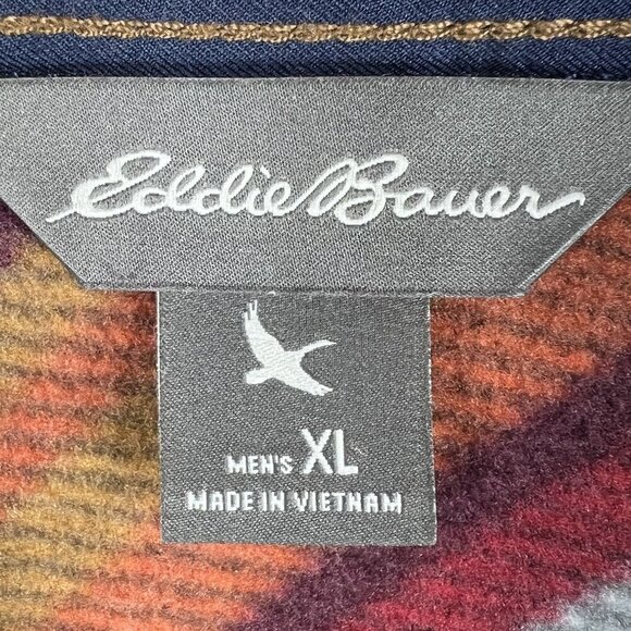 Eddie Bauer Mens XL Striped Long Sleeve Button Up Soft Flannel Shacket Western - Picture 14 of 16